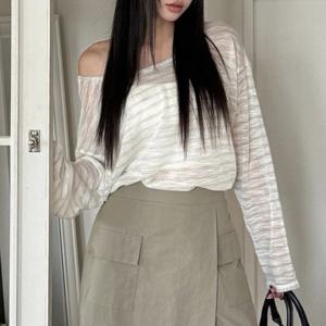 나야홍 / 빅사이즈 507 아리엘린넨단가라니트 DLTU914