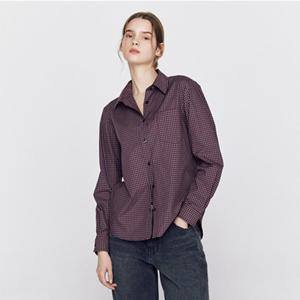 [지오다노] 여자 긴팔 무지 체크 베이직 포플린 간절기 남방 셔츠 345901