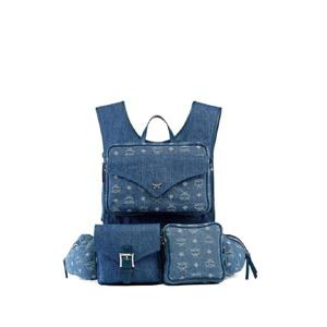 25 FW 엠씨엠 아렌 라지 모노그램 자카드 데님 멀티 백팩 MMKFATA02HD TP441185190