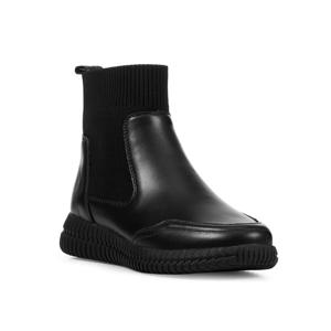 [제옥스]W1B04GA2W11 누배 여성앵클부츠 블랙 2.5CM