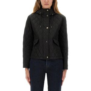 버버리 블랙 퀼티드 후드 블루종 8110329 A1189