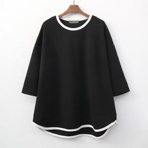 나야홍 / 아이우먼 걸스래글런배색반팔티 ILG847M507 빅사이즈