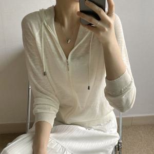 나야홍 / 빅사이즈 507 얇은촉감냉감후드집업 DNOU994