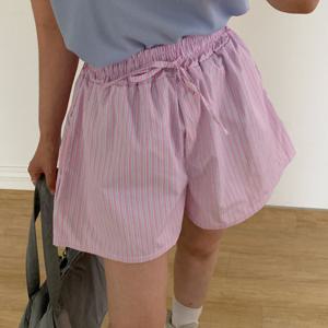 나야홍 / 빅사이즈 507 단배색라이크리본반바지 DMOV007