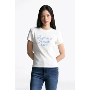 타미데님 여성 슬림 와플 자수 티셔츠 T32F6TTO14TWT1