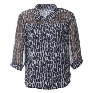 [요하넥스]패턴 프린트 카라블라우스(B5B5BQ67)