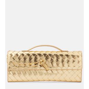 보테가베네타 Andiamo 인트레치아토 메탈릭 레더 클러치 P01000108