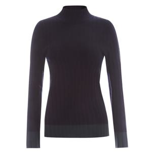 [샵앤]여성 밑단 배색 하프넥 슬림핏 데일리 이너 긴팔 골지 울