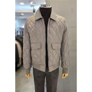 바쏘옴므 세이브존03 바쏘옴므 남자 가을 베이지 카라배색 경량 패딩 점퍼 WSAGZ5UA02A