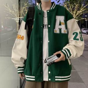 [모로엠]패치 포인트 오버핏 야구점퍼 LD-JUA-QSIS186-그린