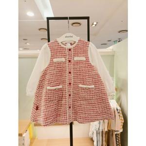 [압소바] (빨강) (조카선물) 차밍트위드 원피스 (AY525110)