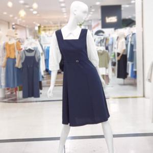 abfz sh06 심플 카라 h라인 미디 원피스 SLBNZ3O02