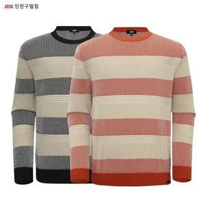 JDX X2SPW3342  골프 남성 스트라이프 라운드 니트