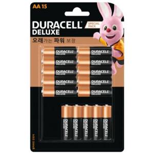 듀라셀 디럭스 알카라인 건전지AA 15입 건전지