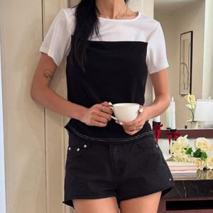 나야홍 / 빅사이즈 508 오프숄더튜브탑티셔츠 DYPV039