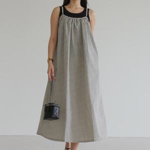 나야홍 / 빅사이즈 507 스페셜체크레이어원피스 DLYV020