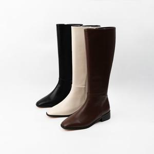 [신난다슈] 여성 롱부츠 3cm 여자 플랫 부츠 사각코 발편한 통굽 낮은굽 데일리 NU257115
