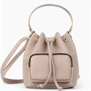 복주머니 모양 여성 소지품 가방 핸드백 -베이지