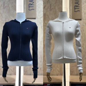 [타미진] 2종 택1 여성 슬림 핏 T32F7KCD52TWT1 에센셜 후디 가디건 여자 봄가을 꽈배기 니트 SC