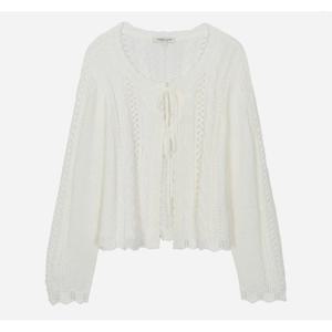 [써스데이아일랜드]크로쉐 끈여밈 가디건 T252MCD145W