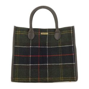 바버 플라드 패턴 가죽 핸들 토트백 LBA0423 LBAOL91