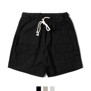 남자바지 포켓 린넨 밴딩 반바지