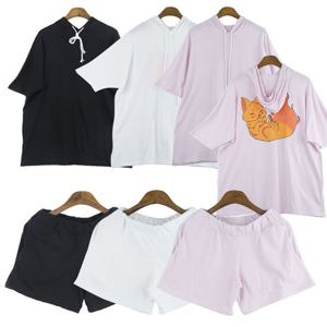 여우 오버핏 반팔후드세트 DM-210590 트레이닝복