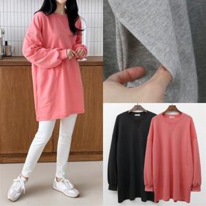 IL 오버핏 삼각사이드포켓롱티 데일리 빅사이즈여성의류 오버핏 의류 (G351H403)