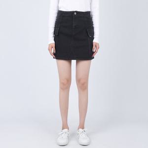 [게스]게스 여성 청치마 카고 데님 스커트 블랙 YO6D3581