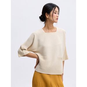 [플리츠미][플리츠미] 턴업 돌먼 슬리브 티셔츠_PPTSF025003