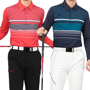 쟌피엘 남성 스트라이프 스판 골프 냉감 PK 티셔츠 Model No_J2-5E025