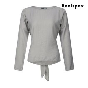 [보니스팍스(여성의류)]라운드넥 리본 디테일 블라우스 XP8SH007M0