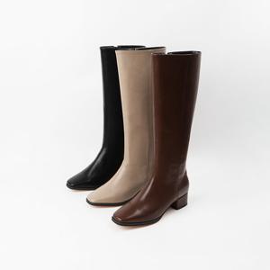 [신난다슈]여성 롱부츠 4cm 3종 여자 롱 부츠힐 발편한 통굽 사각코 기본 데일리 ST252607
