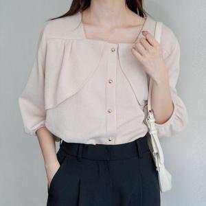 나야홍 / 빅사이즈 508 골드포인트7부블라우스 DGOV121