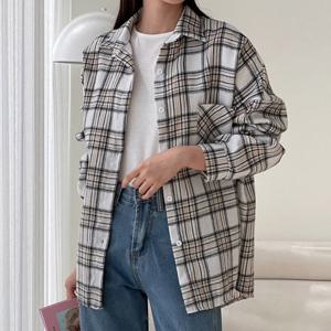 나야홍 / 빅사이즈 508 체크포인트가오리남방 DNOV129