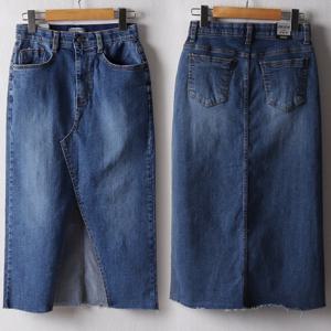 나야홍 / 빅사이즈 509 히든앞트임데님스커트 DLOB956