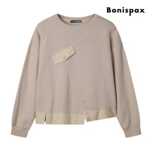 [보니스팍스(여성의류)]배색 포켓 포인트 스웨트 셔츠 XP9TS005M0