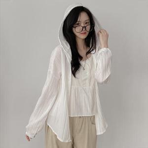 아트박스/라이니 스트라이프 아방 오버핏 후드 셔츠 ou-4182c