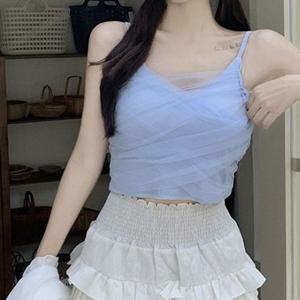 쉬폰 브이넥 끈나시DO7202 셔츠