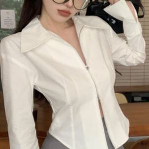 여자 빅카라 투웨이 집업 셔츠 DO8047