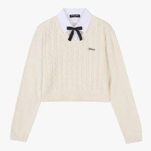 [더데이걸]셔츠 달린 케이블 스웨터(2컬러)TGKA25101