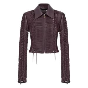 25 FW 로베르토 카발리 브레이디드 레더 봄버 재킷 SWP800PN002 TP442146023