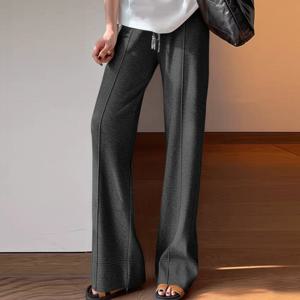 샵앤) 여성 허리밴드 더블라인 절개 니트 통바지 21DS-WPT-4907-차콜