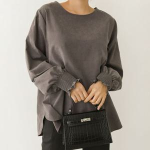 나야홍 / 빅사이즈 509 벨벳셔링소매블라우스 DNBB046