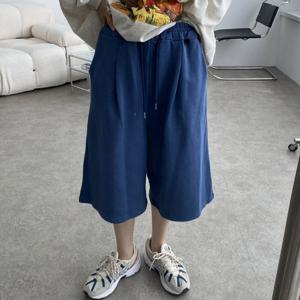 나야홍 / 빅사이즈 509 투핀턱패치버뮤다팬츠 DGBV228