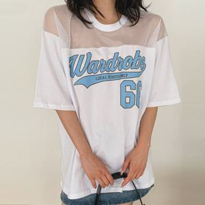 나야홍 / 빅사이즈 508 바이브어깨시스루티셔츠 DBUV067