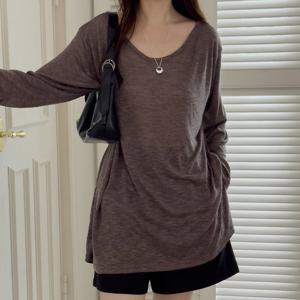 나야홍 / 빅사이즈 509 롱슬리브루즈핏티셔츠 DGOV192