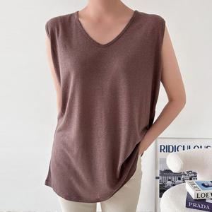 나야홍 / 빅사이즈 509 부담없는박시핏린넨나시 DLDV186