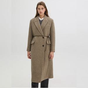 [올리브데올리브]울혼방 헤링본 벨티드 롱코트 OW4WHB030