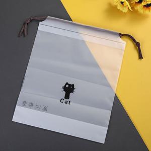 고양이 방수 비닐 파우치 다회용 끈 투명 대 DD-12177 다용도파우치 캐릭터파우치 사각파우치 여행용파우치 양말파우치 신발파우치 선물포장지